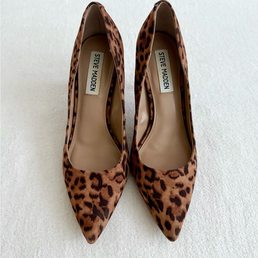Steve Madden Leopard Print Pointed Toe Stiletto Pumps Size 6 - Picture 2 of 10